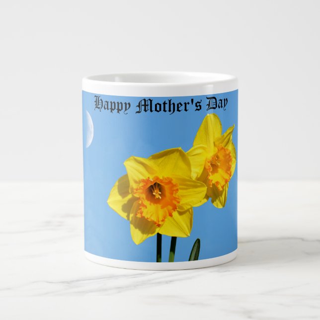 Grande Tasse Joyeuse Fête des Mères Daffodils Médaille d'or fle (Devant)