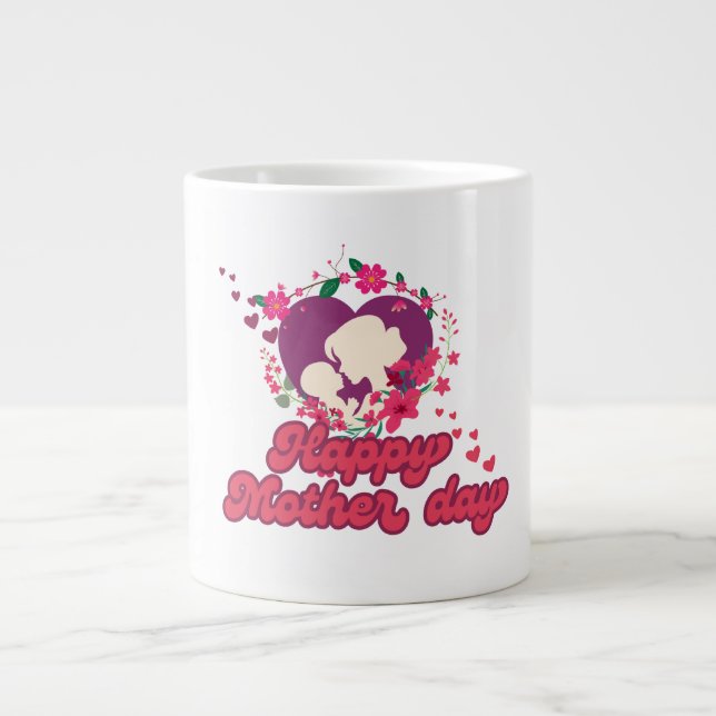 Grande Tasse Joyeuse fête des mères Design Tendance (Devant)