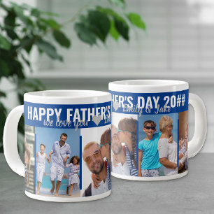 Grande Tasse Joyeuse Fête des Pères 5 Photo Titre Typographie B