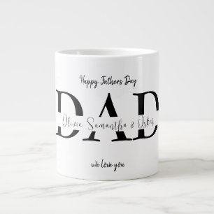 Grande Tasse Joyeuse Fête des pères avec des noms d'enfants