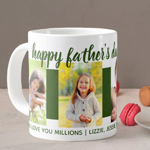 Grande Tasse Joyeuse Fête des Pères Papy 4 Photo Vert