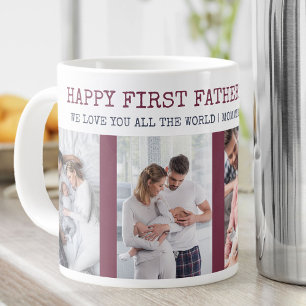 Grande Tasse Joyeuse première fête des pères 4 Photo Marron & N