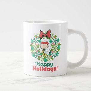Grande Tasse Joyeuses fêtes Wreath de bonbon de menthe poivré
