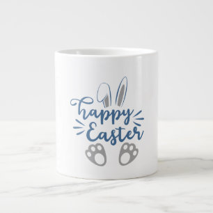 Grande Tasse Joyeuses oreilles de lapin de Pâques et pieds de l