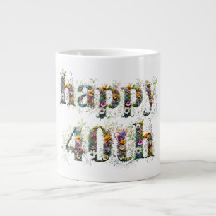Grande Tasse Joyeux 40e anniversaire Sprays de Fleurs sauvages