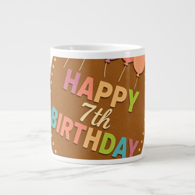 Grande Tasse Joyeux 7ème anniversaire  (Devant)