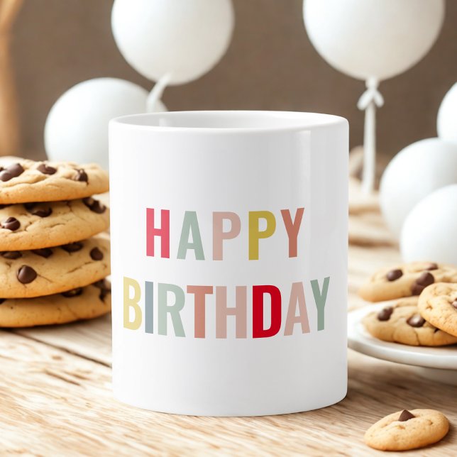 Grande Tasse Joyeux anniversaire coloré (Créateur téléchargé)