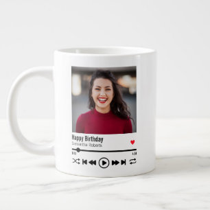 Grande Tasse Joyeux anniversaire moderne photo personnalisée