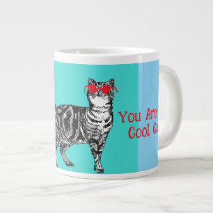 Grande Tasse Joyeux anniversaire Vous Cool Tabby Chat Mens Mari