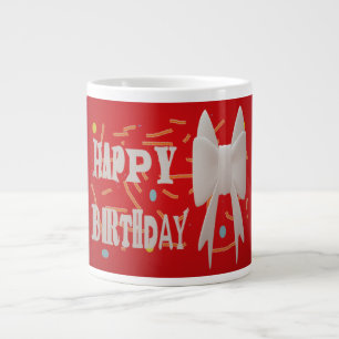 Grande Tasse Joyeux arc d'anniversaire et couleur motif rouge