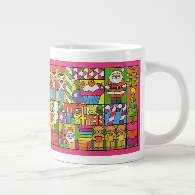 Grande Tasse Joyeux Collage de Noël (Droite)