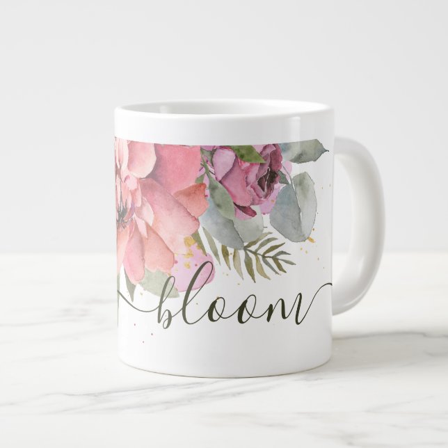 Grande Tasse Joyeux "Fleur" rose (Devant droit)