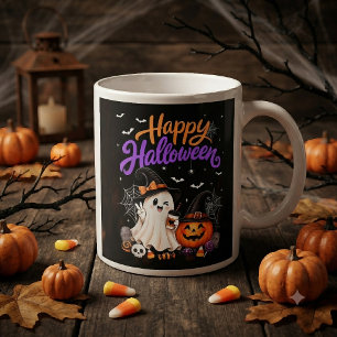 Grande Tasse Joyeux Halloween Gentil Fantôme Citrouille Effraya