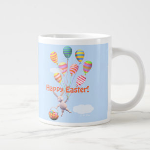 Grande Tasse Joyeux lapin et ballons de Pâques