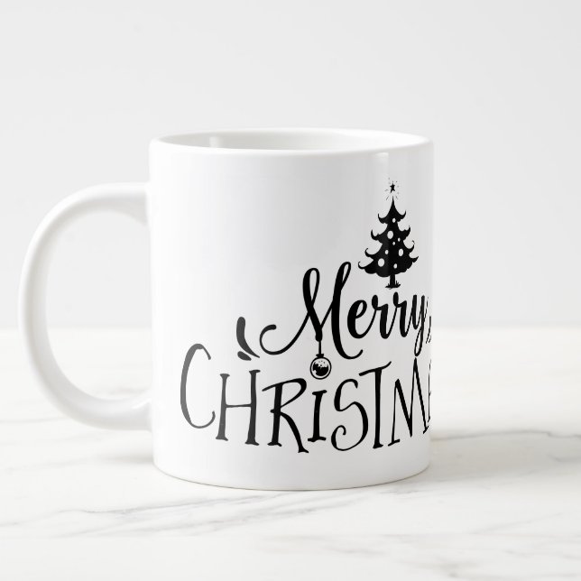Grande Tasse Joyeux Noël avec Citation Arbre/Noël /Mug (Gauche)