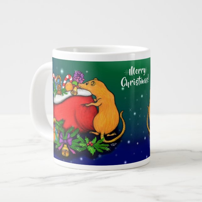 Grande Tasse Joyeux Noël avec Rat Prince (Devant gauche)