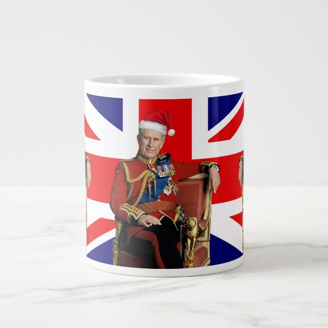 Grande Tasse Joyeux Noël britannique roi Charles III (Devant)