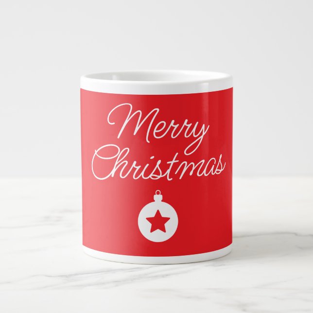 Grande Tasse Joyeux Noël classique unique minimaliste simple (Devant)