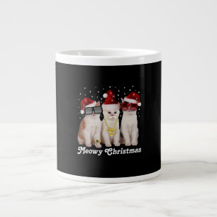 Grande Tasse Joyeux Noël Cute Chat avec Père Noël