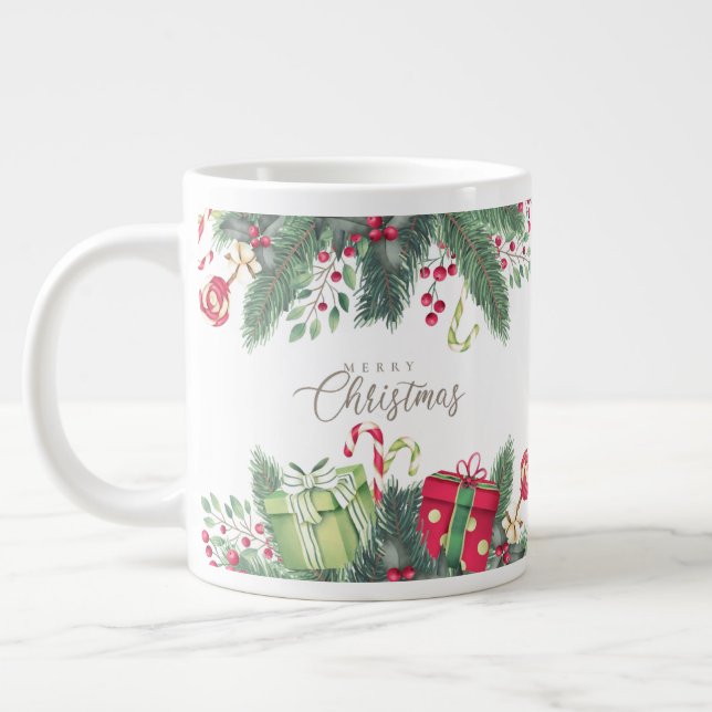 Grande Tasse Joyeux Noël Design de Fête de Fin d'Année  (Gauche)
