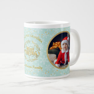 Grande Tasse Joyeux Noël et amour, grand-mère Deux photos