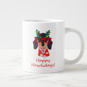 Grande Tasse Joyeux Noël Joyeux Howlidays Chien Dachshund Doxie