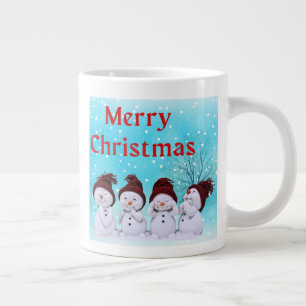 Grande Tasse Joyeux Noël mignon Petits Snowmen adorable