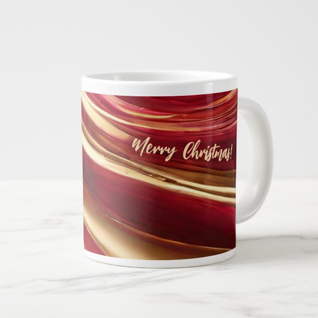 Grande Tasse Joyeux Noël-Ruby Rouge et or- (Devant droit)