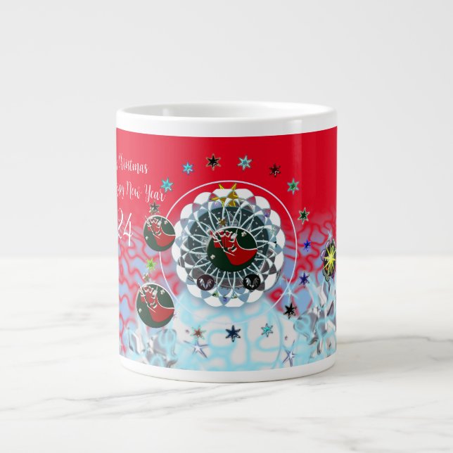 Grande Tasse Joyeux Noël Vent Santa Claus Sock (Devant)