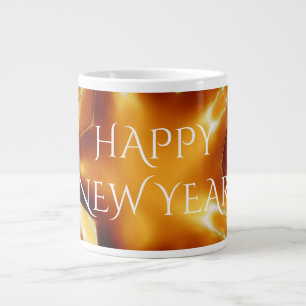 Grande Tasse Joyeux Nouvel An Brown or cuivre Élégante étoil