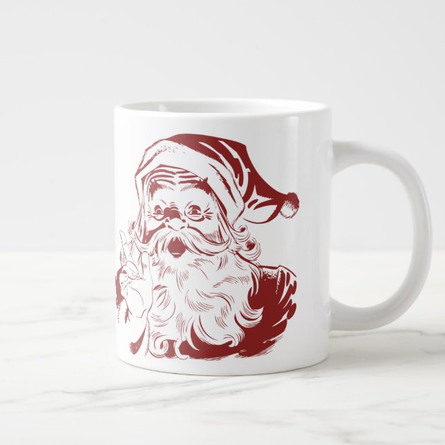 Grande Tasse Joyeux Père Noël en rouge pour un Noël rétro amusa (Droite)