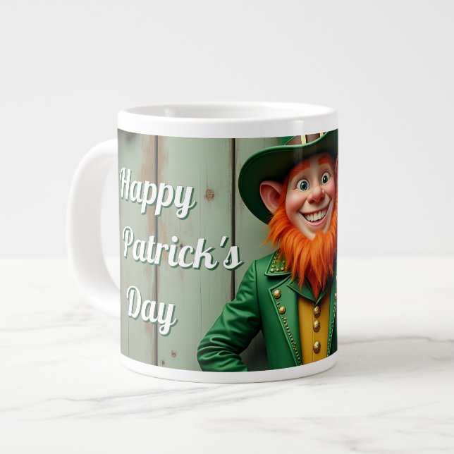 Grande Tasse Joyeux Saint Patrick's Day Leprechaun (Devant gauche)