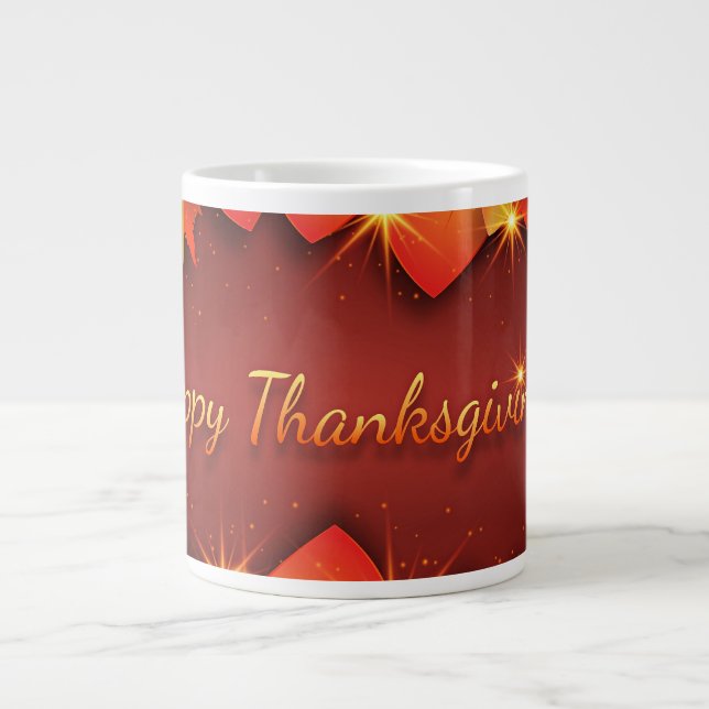 Grande Tasse Joyeux Thanksgiving, décoratif, (Devant)