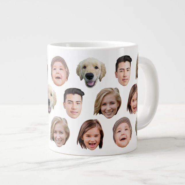 Grande Tasse Jumbo Custom Baby Kids Family Face 5 Photos (Devant droit)