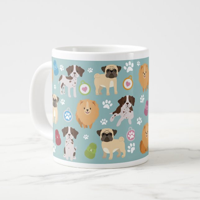 Grande Tasse Jumbo de boue personnalisé - Groupe de chiens 1 (Devant gauche)