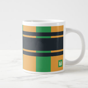 Grande Tasse Jumbo Jaune bleu bleu vert plaid