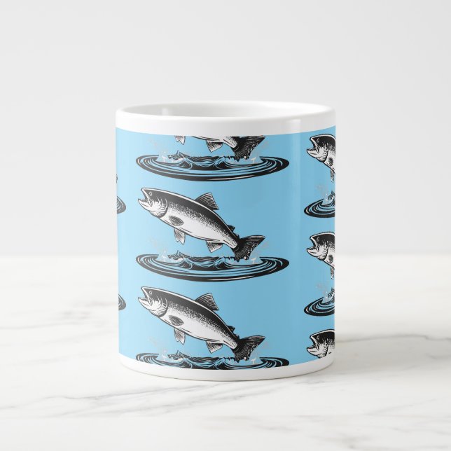 Grande Tasse jumping atlantic salmon fish (Devant)