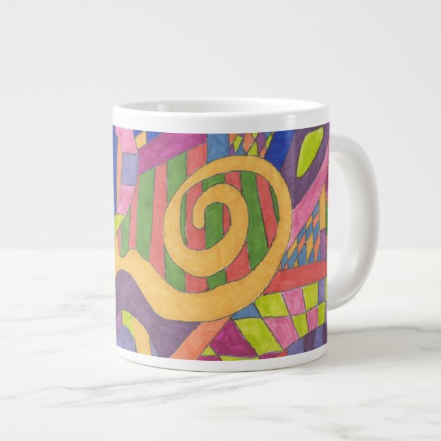 Grande Tasse "Jungle Stripes 2" Art Abstrait (Devant droit)