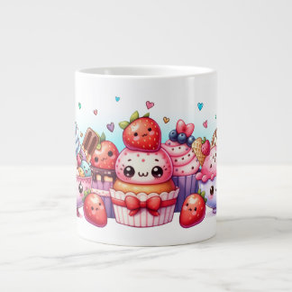 Grande Tasse Kawaii fraises et amis de la crème glacée