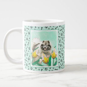 Grande Tasse Keeshony in Tulips Peinture mignonne Original Chie
