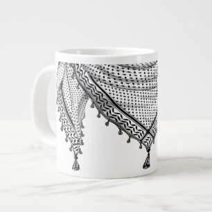 Grande Tasse Keffiyeh Écharpe palestinienne tissu traditionnel