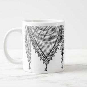 Grande Tasse Keffiyeh Écharpe palestinienne tissu traditionnel