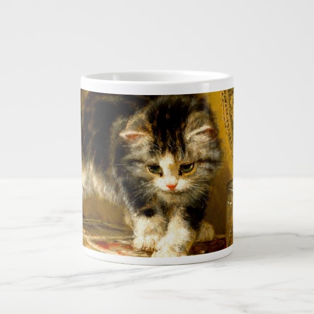 Grande Tasse Kitten avec peinture et brosses (Devant)