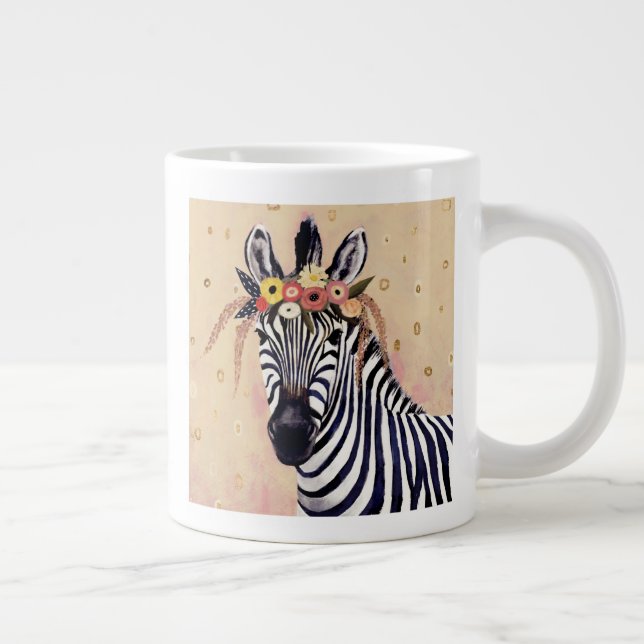 Grande Tasse Klimt Zebra | Orné De Fleurs (Droite)
