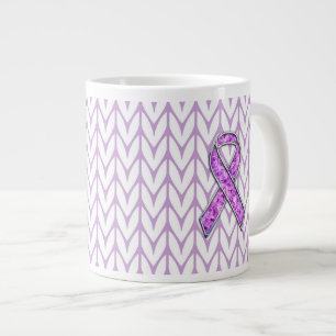 Grande Tasse Knit de sensibilisation au ruban rose de style cri