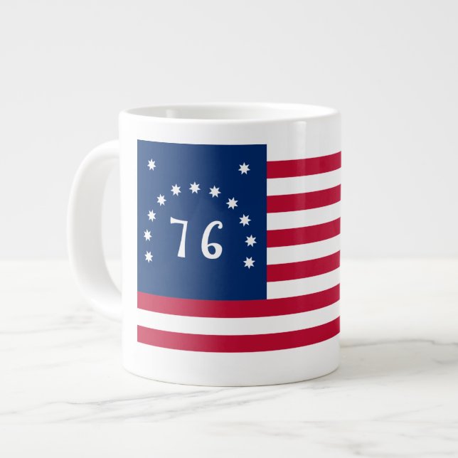 Grande Tasse La bannière de Bennington : le 76 drapeau de batai (Devant gauche)