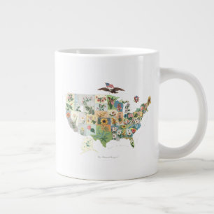 Grande Tasse La carte des fleurs des États-Unis - notre bouquet