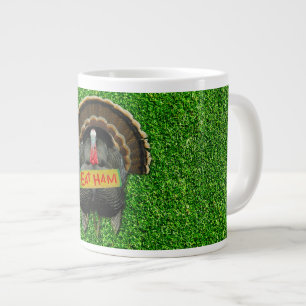 Grande Tasse La dinde fière de SlipperyJoe mange du jambon roug