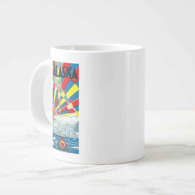 Grande Tasse La ligne affiche de l'Alaska de paquebot (Devant gauche)