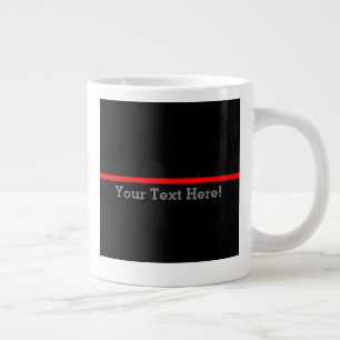 Grande Tasse La ligne rouge symbolique et mince Votre texte en 